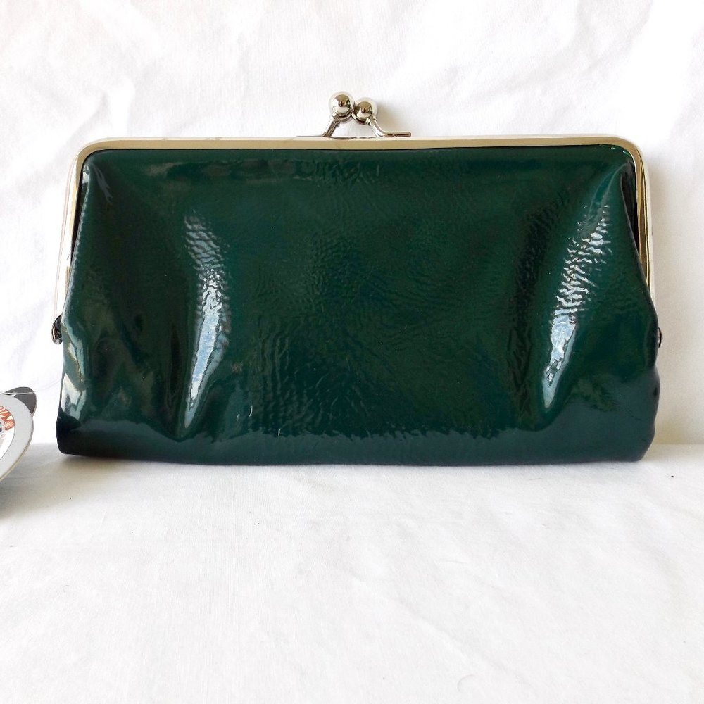 Studio 36 Green Patent Leather Clutch Wallet, New